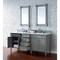 James Martin Vanities Brittany 72in Double Vanity, Urban Gray w/ 3 CM White Zeus Quartz Top 650-V72-UGR-3WZ - alternate 2